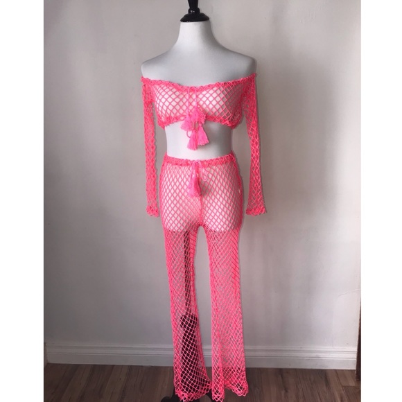 Fishnet Tie Front Beach Co-Ord - Picture 3 of 6